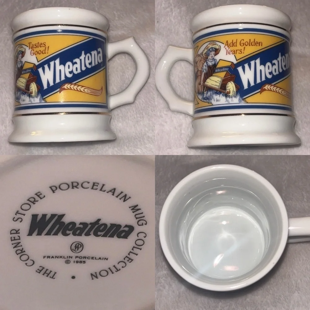 Vintage 1980s Franklin Porcelain Corner Store Advertising Mugs – Set of 6